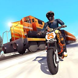 Tricky Bike Stunt vs Train Racing Game